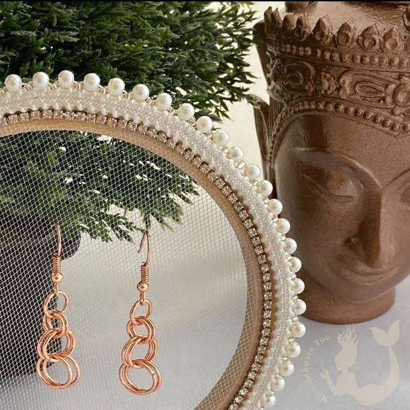 COPPER Circle Earrings - Picture 1 of 7